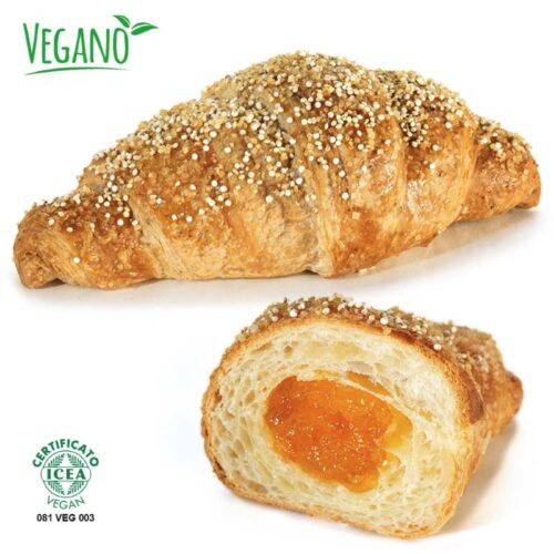 DOLCEMILANO Vegan croissant 80g, appelsiini täyte pakaste 1 ltk  (38 kpl/ltk)